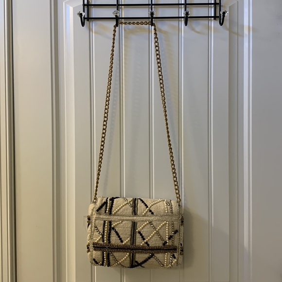 Zara Beaded Off-White Crossbody Bag - Picture 9 of 14